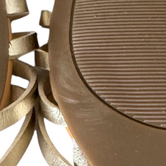 NWOB JCrew Huarache Sandals Woman's sz 12 Gold Metallic Basketweave Flat Heel - Picture 9 of 12